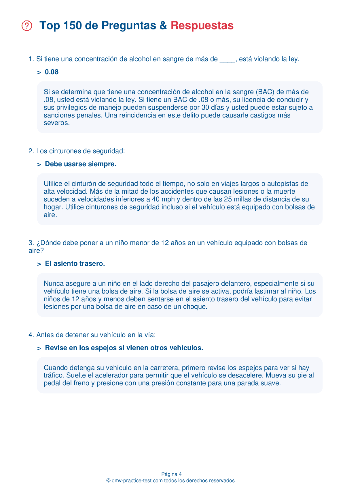 Hoja de Ayuda para la Prueba de la Licencia de DMV del 2024 de Kansas