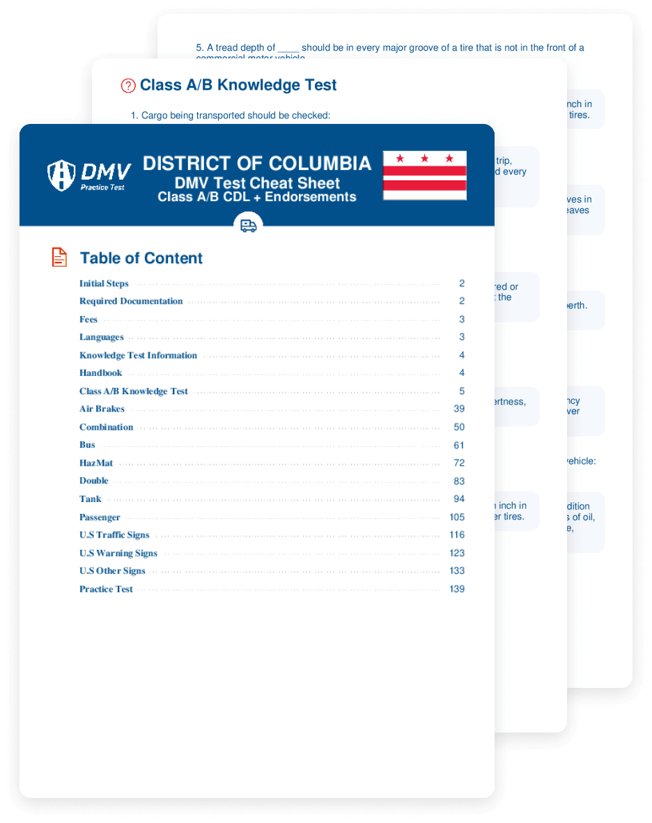 Get a cheat sheet with real DMV CDL test questions