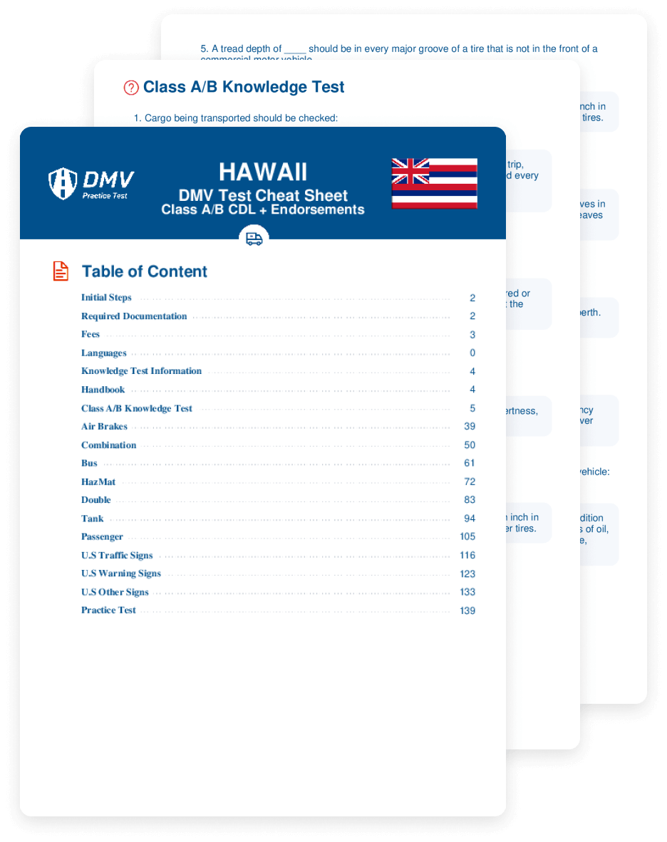 Get a cheat sheet with real DMV CDL test questions