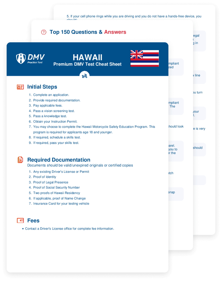 Get a cheat sheet with real DMV test questions