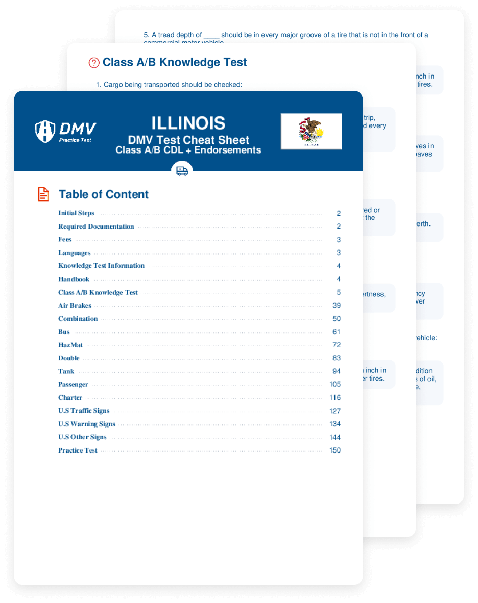 Get a cheat sheet with real DMV CDL test questions