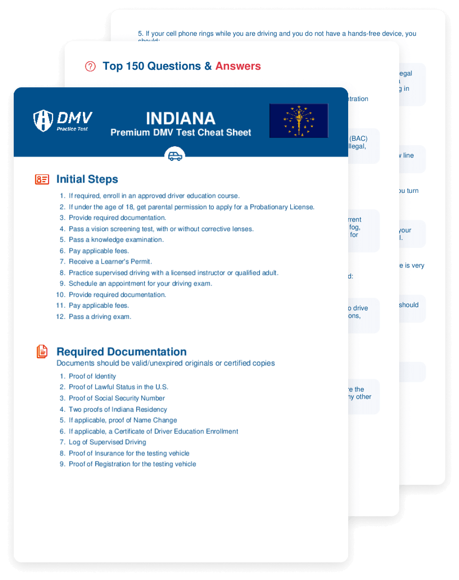 Get a cheat sheet with real DMV test questions