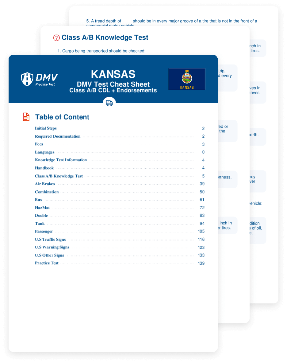 Get a cheat sheet with real DOV CDL test questions