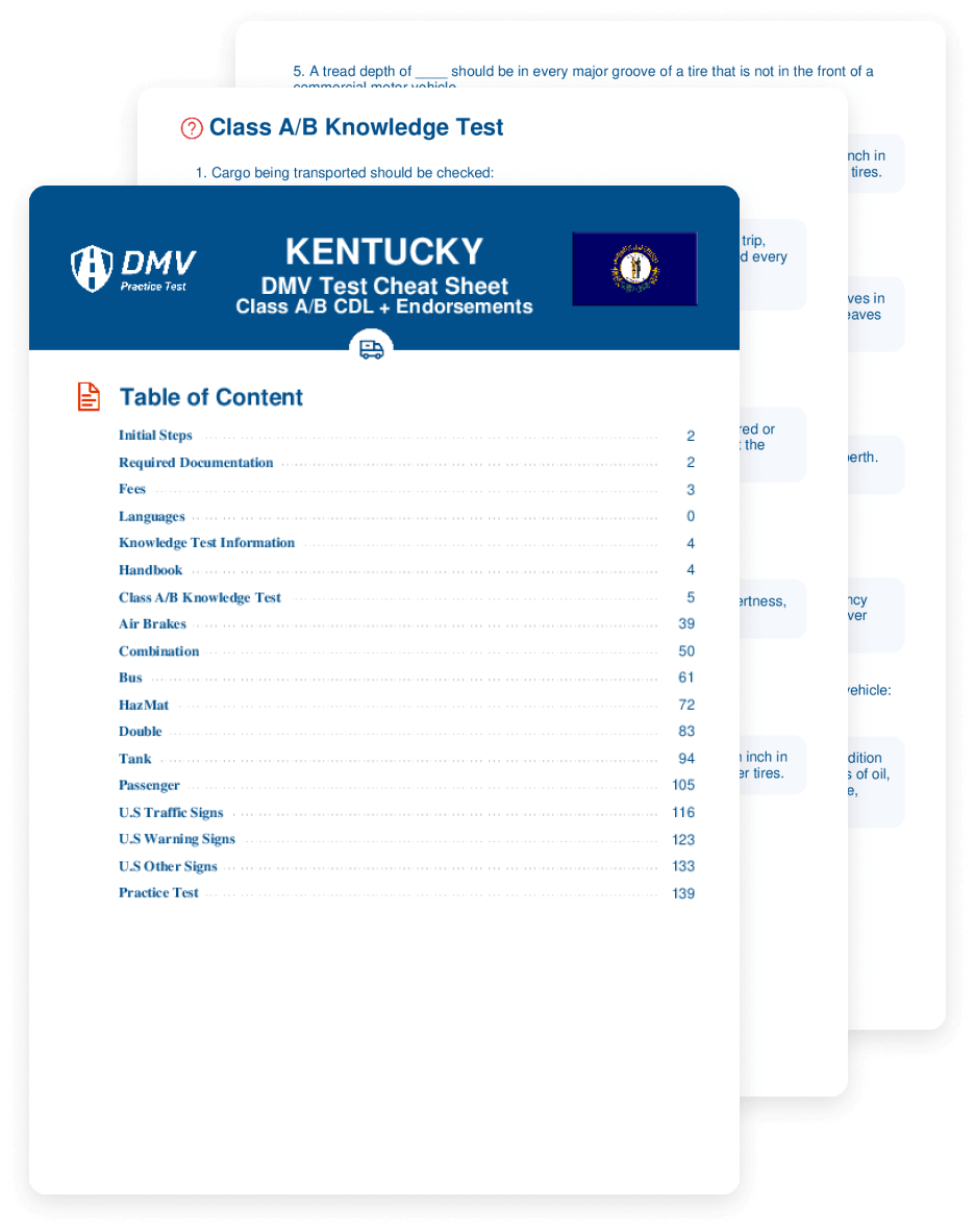 Get a cheat sheet with real DMV CDL test questions