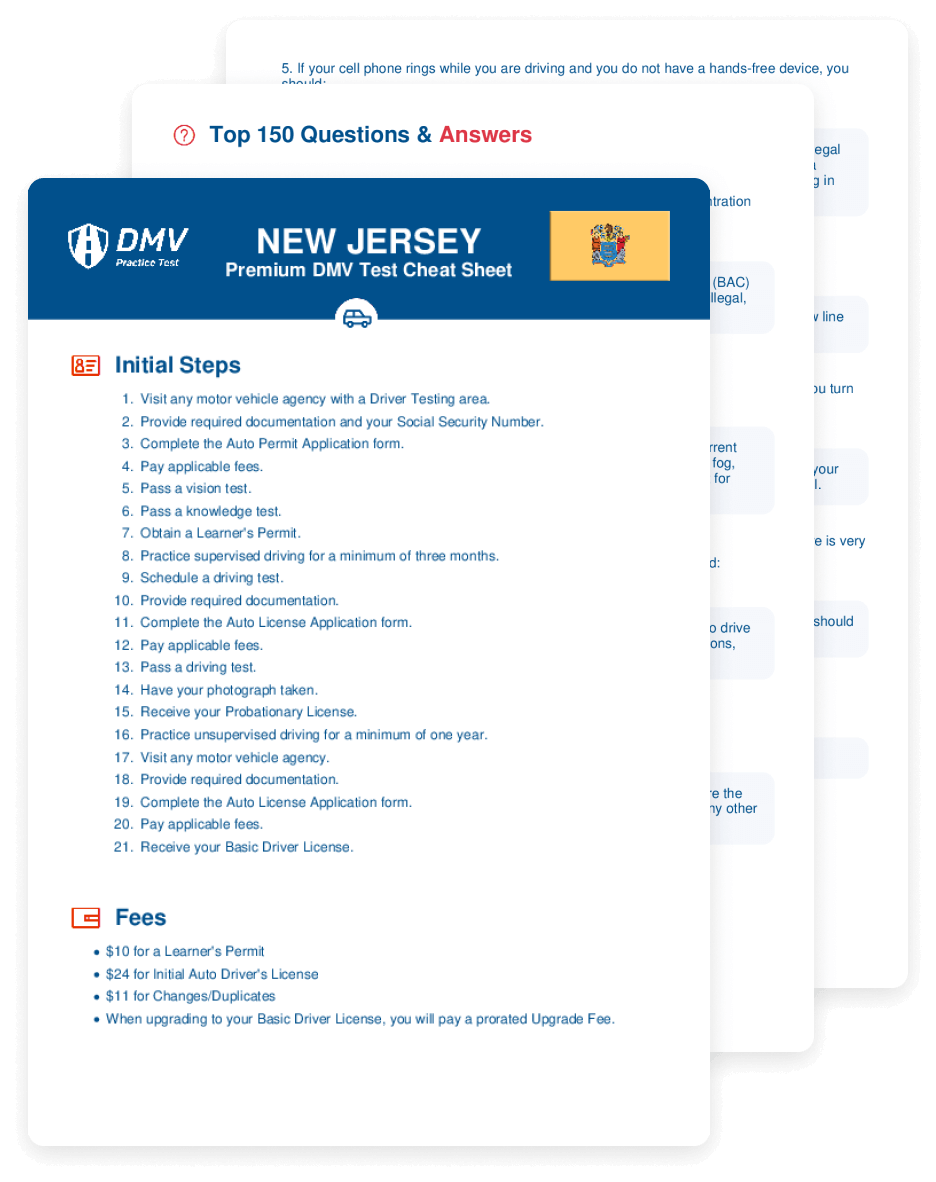 Get a cheat sheet with real DMV test questions