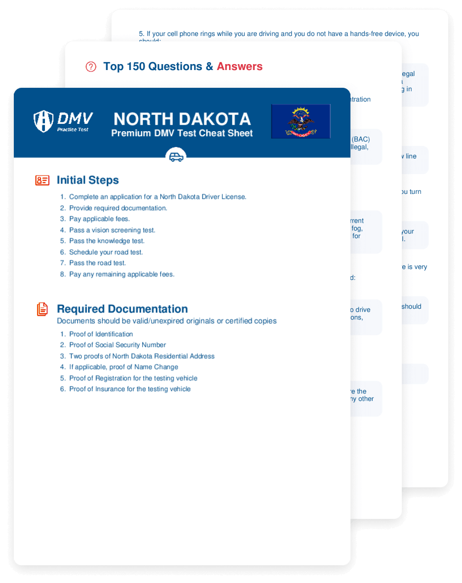 Get a cheat sheet with real DMV test questions