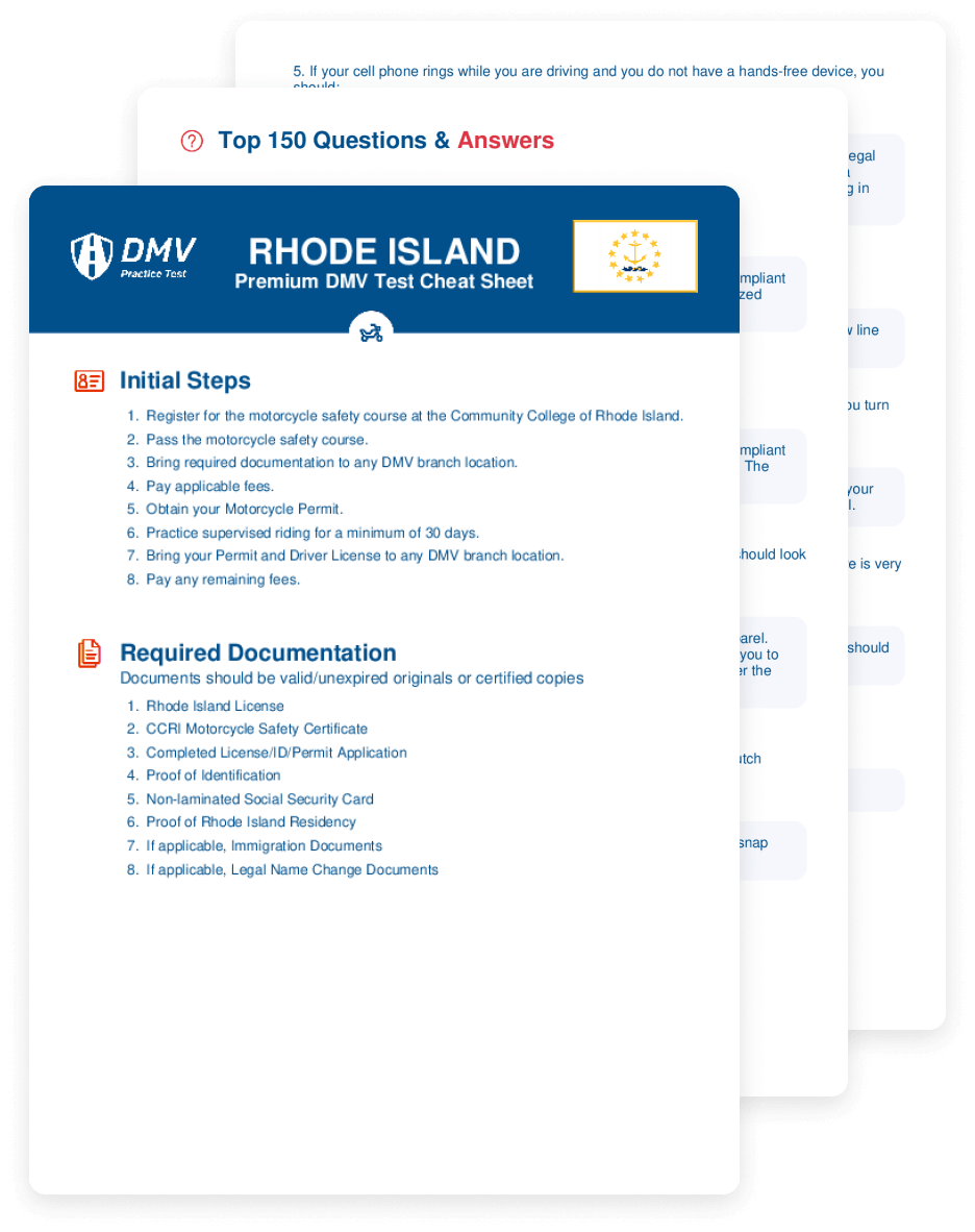 Get a cheat sheet with real DMV test questions