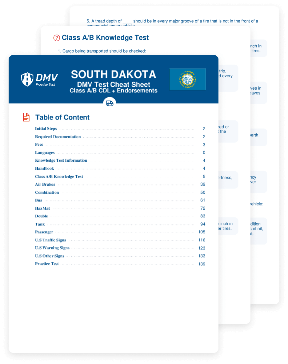 Get a cheat sheet with real DMV CDL test questions