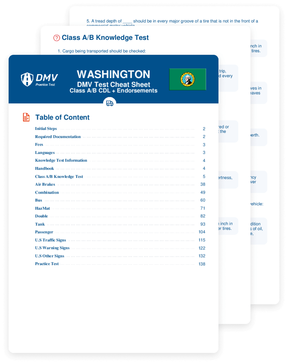 Get a cheat sheet with real DMV CDL test questions
